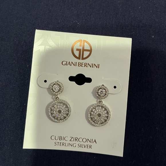 Giani Bernini sterling silver and cz pierced earrings. NWT - Picture 3 of 5